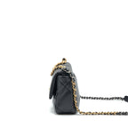 CHANEL SMALL 19 BAG LAMBSKIN BLACK WITH MULTICOLOUR HARDWARE (MICROCHIP)