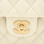CHANEL TOP HANDLE MINI RECTANGULAR GRAINED CALFSKIN LIGHT BEIGE BRUSHED GHW
