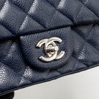Chanel classic mini square flap bag caviar navy SHW