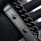 CHANEL MEDIUM BOY BAG CAVIAR SO BLACK BLACK HARDWARE