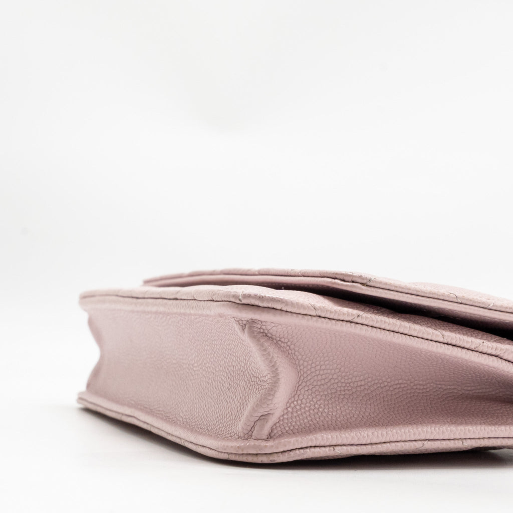 CHANEL CLASSIC WALLET ON CHAIN CAVIAR LIGHT PINK LGHW