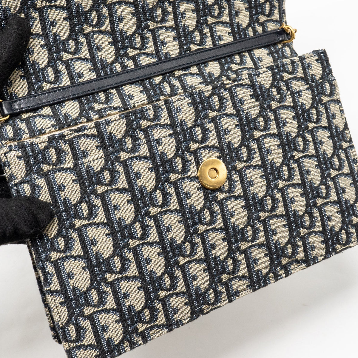 DIOR SADDLE POUCH DIOR OBLIQUE CANVAS BLUE GHW