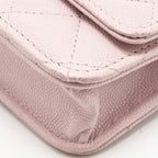 CHANEL CLASSIC WALLET ON CHAIN CAVIAR LIGHT PINK LGHW