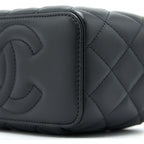 CHANEL PEARL CRUSH LONG VANITY CASE LAMBSKIN BLACK GHW (MICROCHIP)