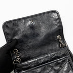 Saint Laurent/YSL Niki Baby Flap Bag Vintage Calfskin Black Ruthenium Hardware
