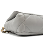 CHANEL SMALL 19 BAG LAMBSKIN LIGHT GREY MULTICOLOUR HARDWARE (MICROCHIP)