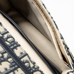 DIOR SADDLE POUCH DIOR OBLIQUE CANVAS BLUE GHW