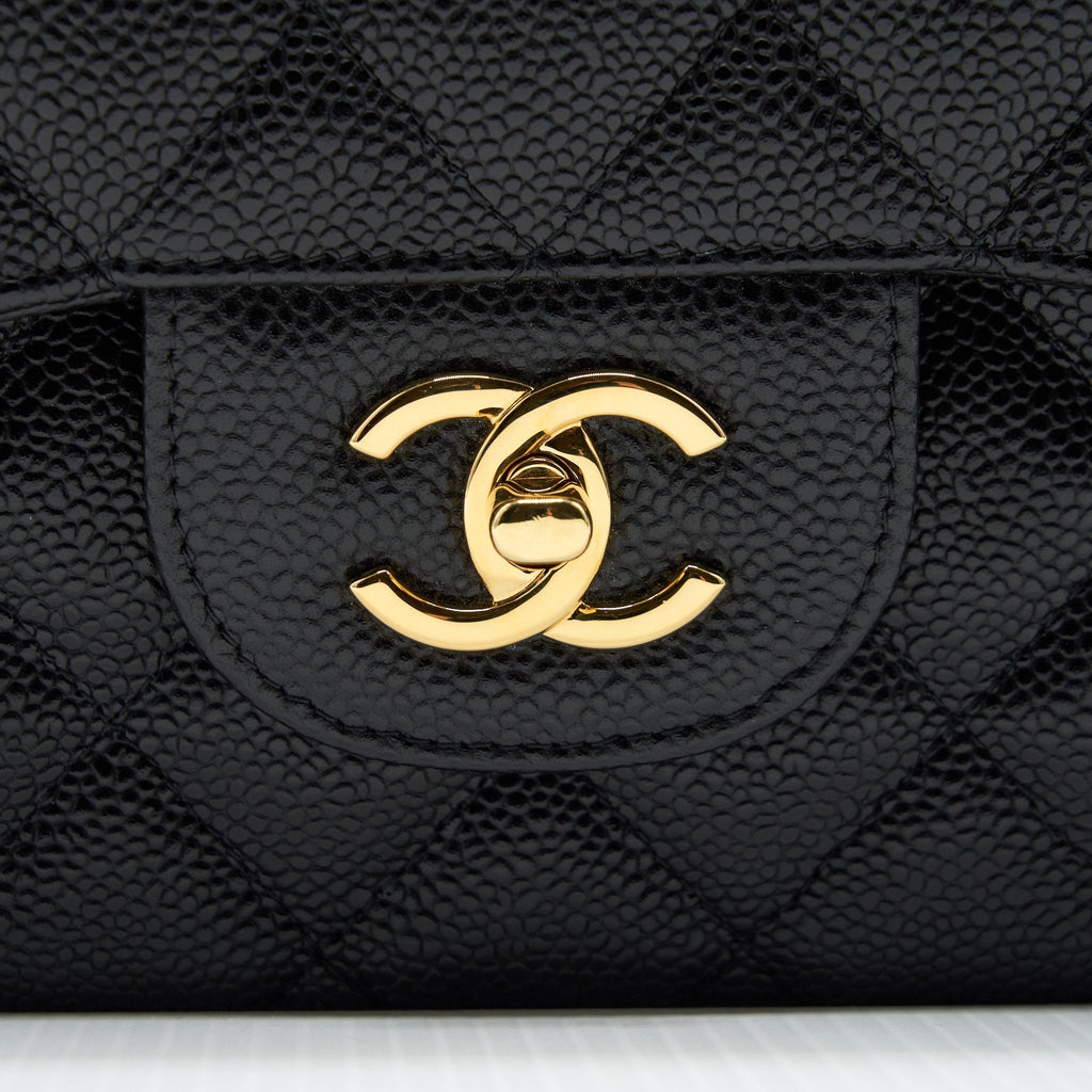 CHANEL CLASSIC JUMBO DOUBLE FLAP BAG BLACK CAVIAR GHW