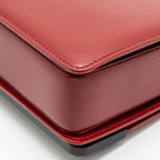 Bvlgari chain flap shoulder bag calfskin Red/Black LGHW