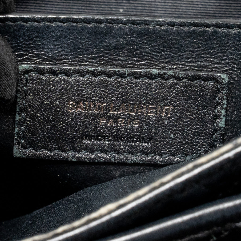 Saint Laurent/YSL Niki Baby Flap Bag Vintage Calfskin Black Ruthenium Hardware