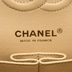 CHANEL SMALL CLASSIC DOUBLE FLAP BAG CAVIAR BEIGE GHW (MICROCHIP)