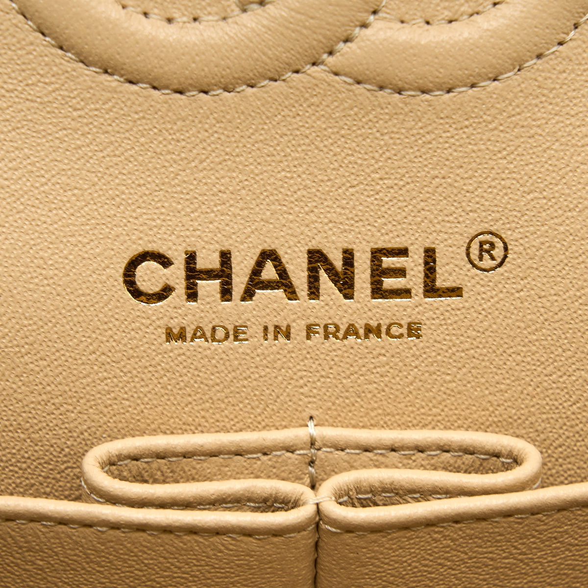 CHANEL SMALL CLASSIC DOUBLE FLAP BAG CAVIAR BEIGE GHW (MICROCHIP)