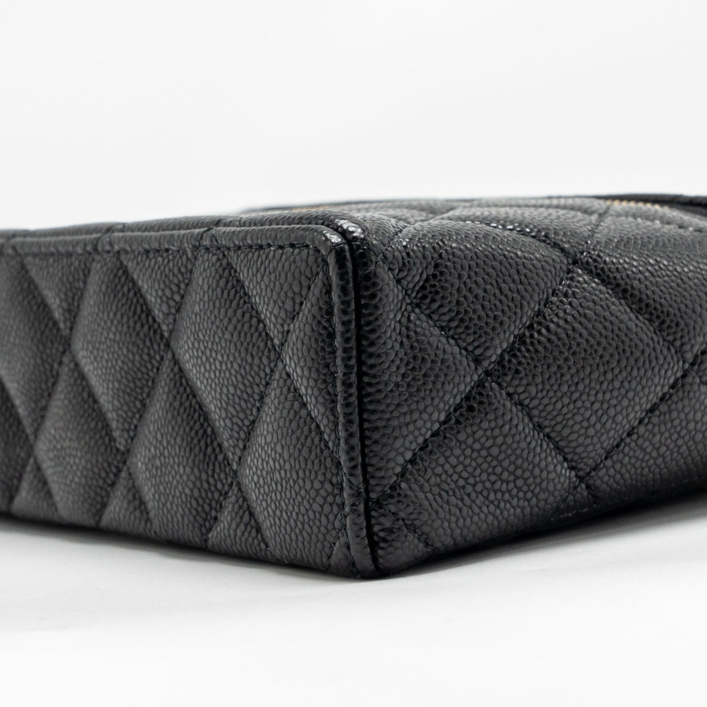 Chanel slim vanity with chain caviar black LGHW (microchip)