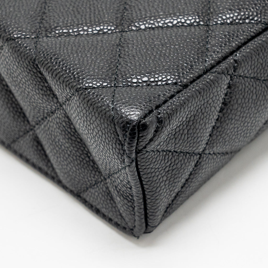 Chanel slim vanity with chain caviar black LGHW (microchip)