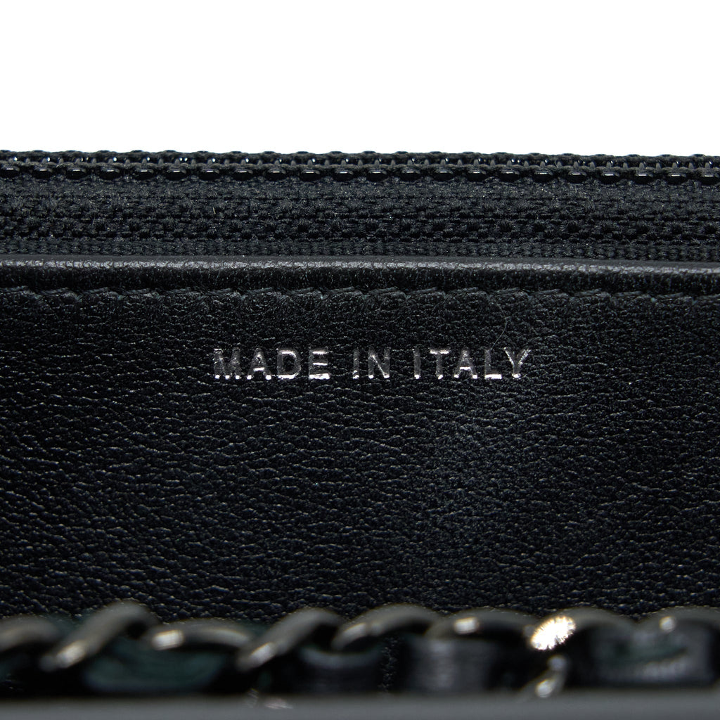 CHANEL TRENDY CC WALLET ON CHAIN LAMBSKIN SO BLACK WITH BLACK HARDWARE (MICROCHIP)