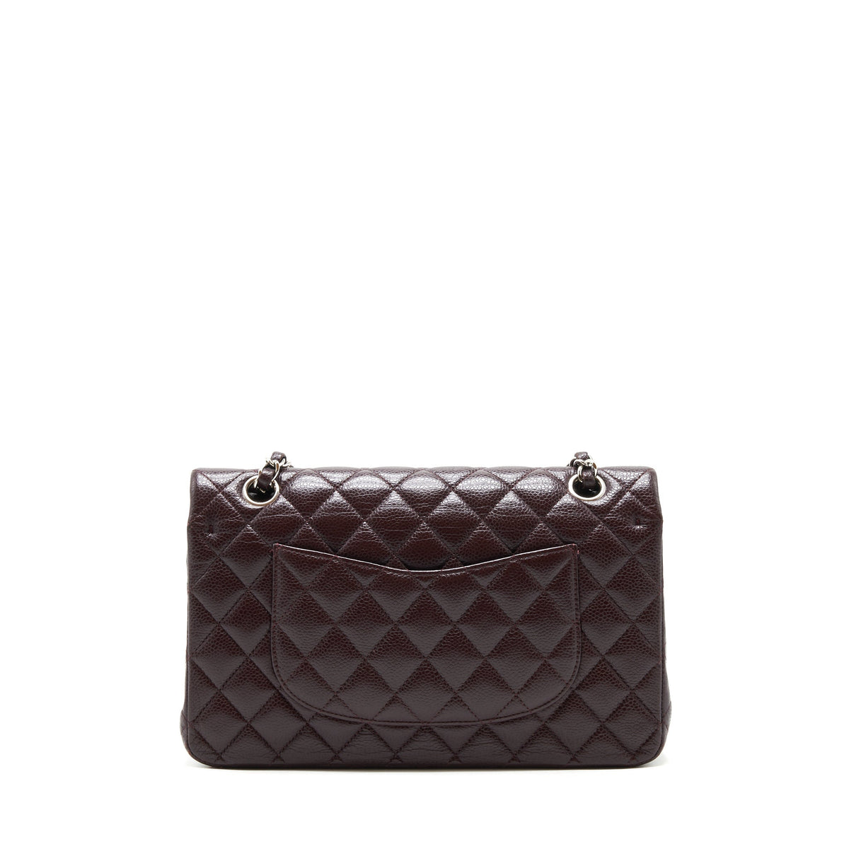 CHANEL MEDIUM CLASSIC DOUBLE FLAP BAG CAVIAR BURGUNDY SHW