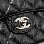 CHANEL MEDIUM CLASSIC DOUBLE FLAP BAG CAVIAR BLACK SHW
