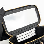 Chanel Top Handle Long Vanity Crocodile Embossed Calfskin Black GHW (Microchip)