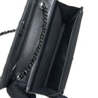 CHANEL TRENDY CC WALLET ON CHAIN LAMBSKIN SO BLACK WITH BLACK HARDWARE (MICROCHIP)
