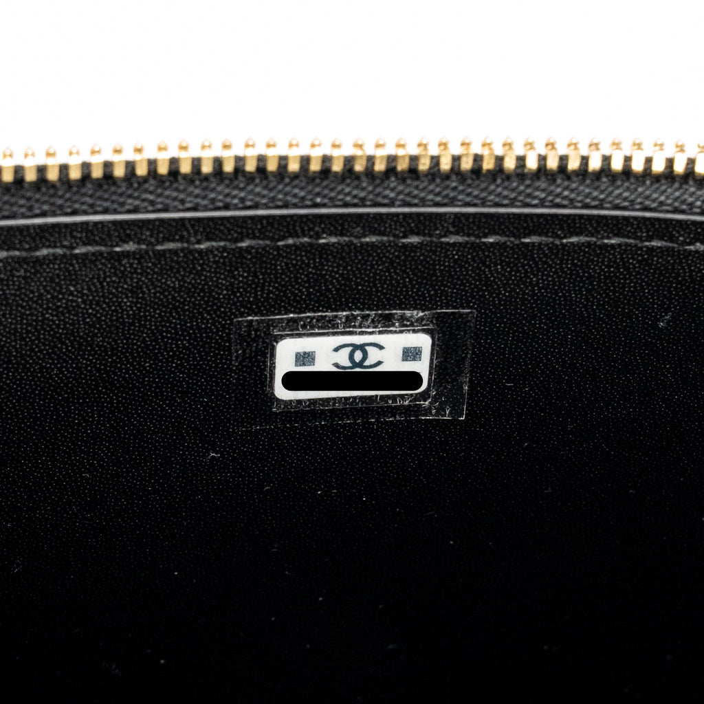 Chanel Top Handle Long Vanity Crocodile Embossed Calfskin Black GHW (Microchip)