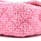 CHANEL MINI RECTANGULAR FLAP BAG TWEED PINK LGHW (MICROCHIP)