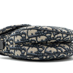 DIOR MEDIUM SADDLE BAG BLUE OBLIQUE JACQUARD CANVAS GHW