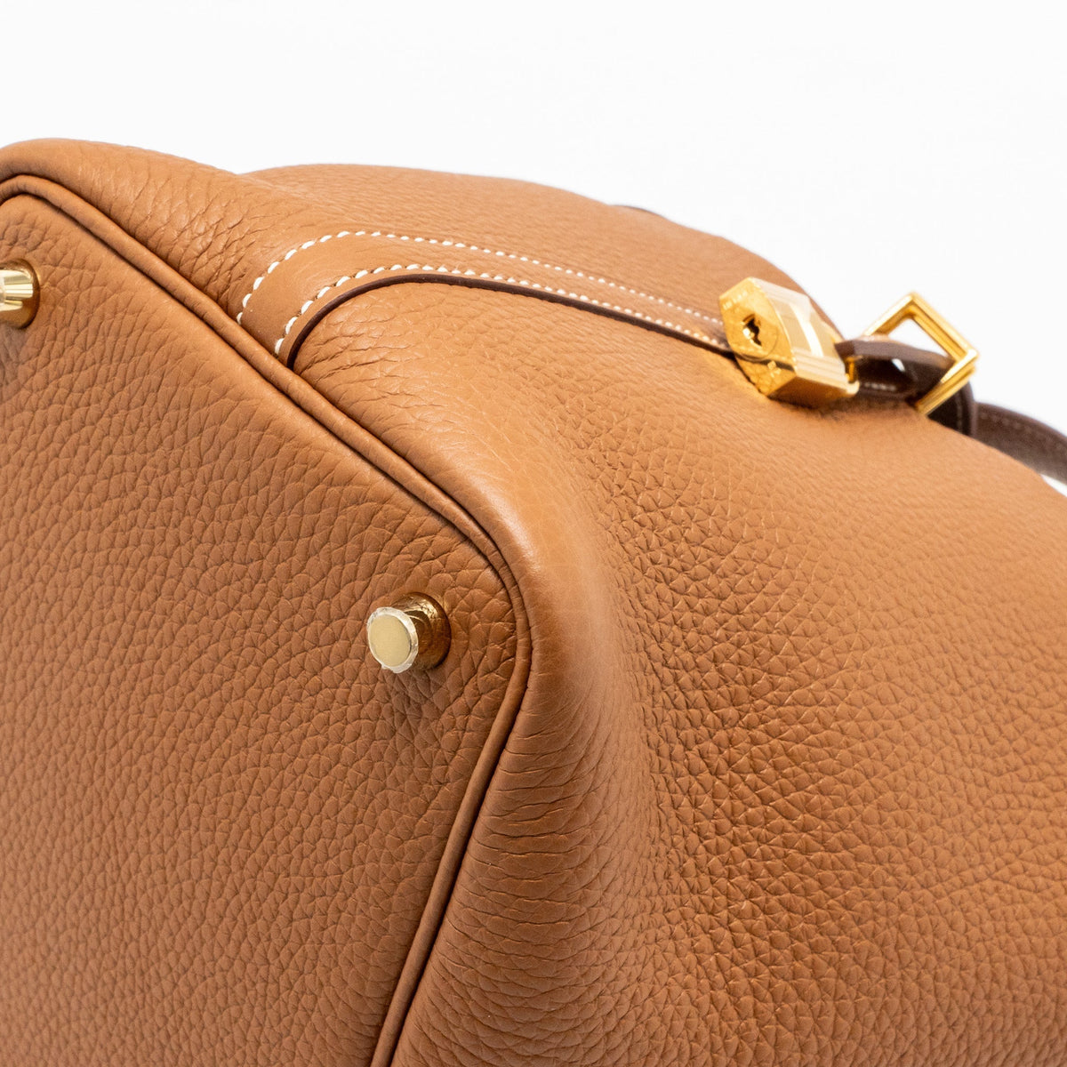HERMES PICOTIN 18 LOCK BAG CLEMENCE CALFSKIN GOLD GHW