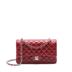 CHANEL MEDIUM CLASSIC DOUBLE FLAP BAG CAVIAR RED SHW