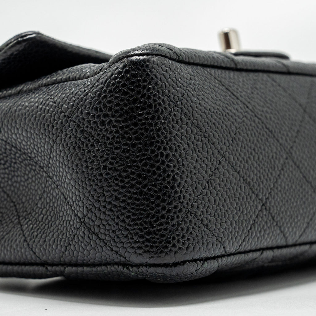 CHANEL MINI RECTANGULAR FLAP BAG CAVIAR BLACK SHW