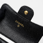 CHANEL CLASSIC FLAP CARD HOLDER CAVIAR BLACK GHW (MICROCHIP)