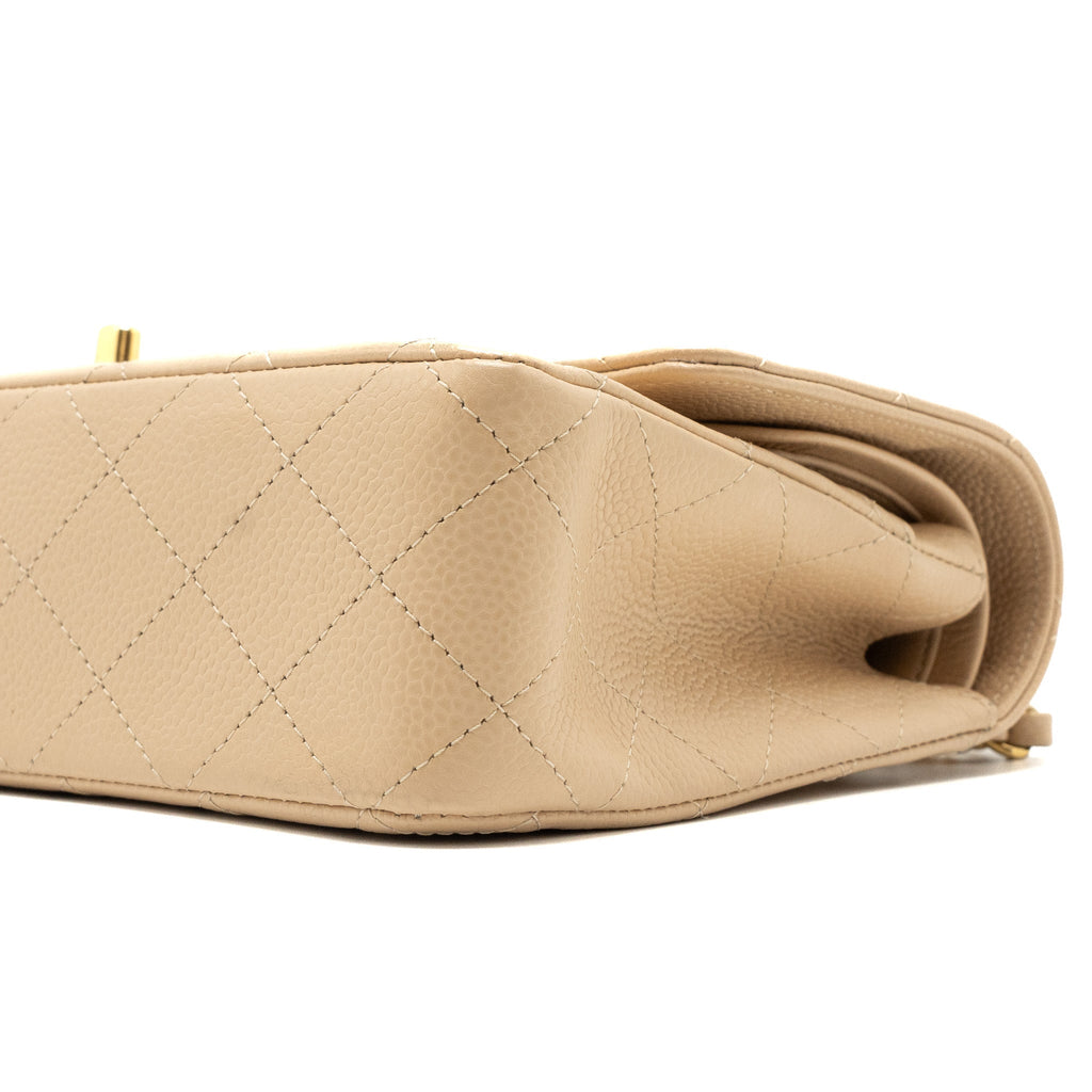 CHANEL MEDIUM CLASSIC DOUBLE FLAP BAG CAVIAR BEIGE GHW