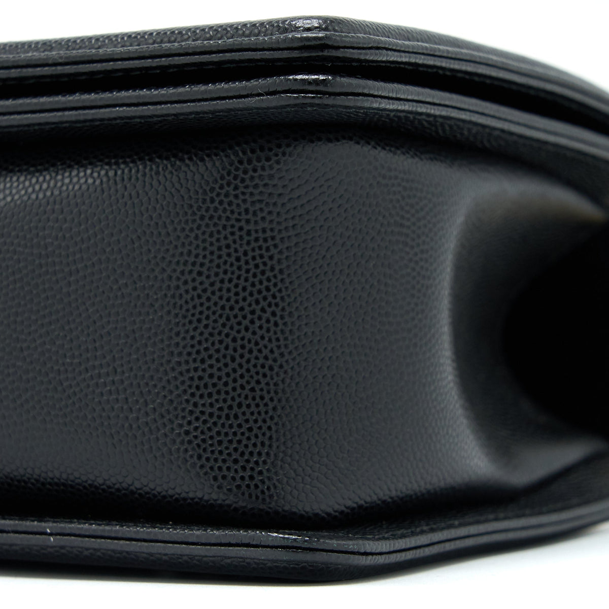 CHANEL MEDIUM BOY BAG CAVIAR BLACK BRUSHED GHW