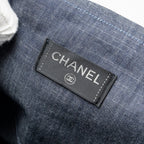 CHANEL COCO BEACH TOTE BAG WITH TOWEL/POUCH SET TERRY CLOTH NAVY SHW