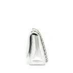 CHANEL MAXI CLASSIC DOUBLE FLAP BAG LAMBSKIN SLIVER SHW