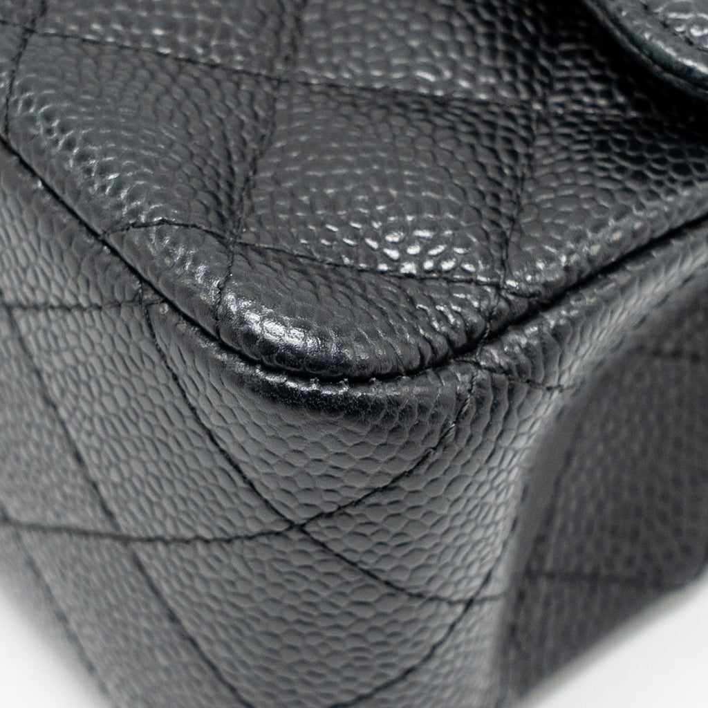 CHANEL MEDIUM CLASSIC DOUBLE FLAP BAG CAVIAR BLACK SHW