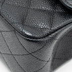 CHANEL MEDIUM CLASSIC DOUBLE FLAP BAG CAVIAR BLACK SHW