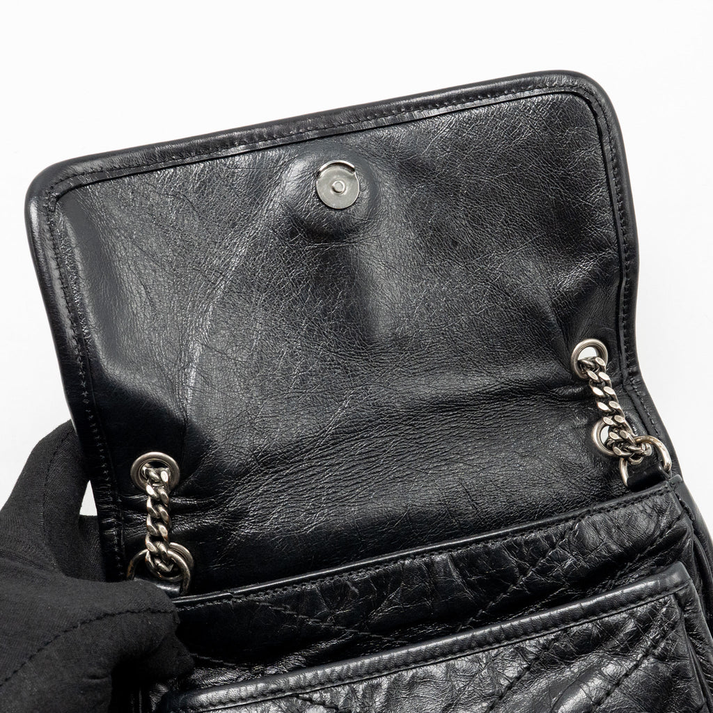 Saint Laurent/YSL Niki Baby Aged Calfskin Black SHW