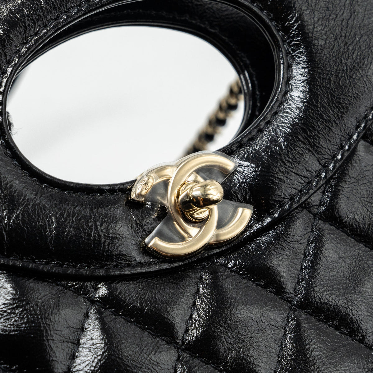 CHANEL 23C MINI 31 BAG SHINY CALFSKIN BLACK LGHW (MICROCHIP)