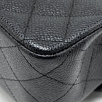 CHANEL MEDIUM CLASSIC DOUBLE FLAP BAG CAVIAR BLACK SHW