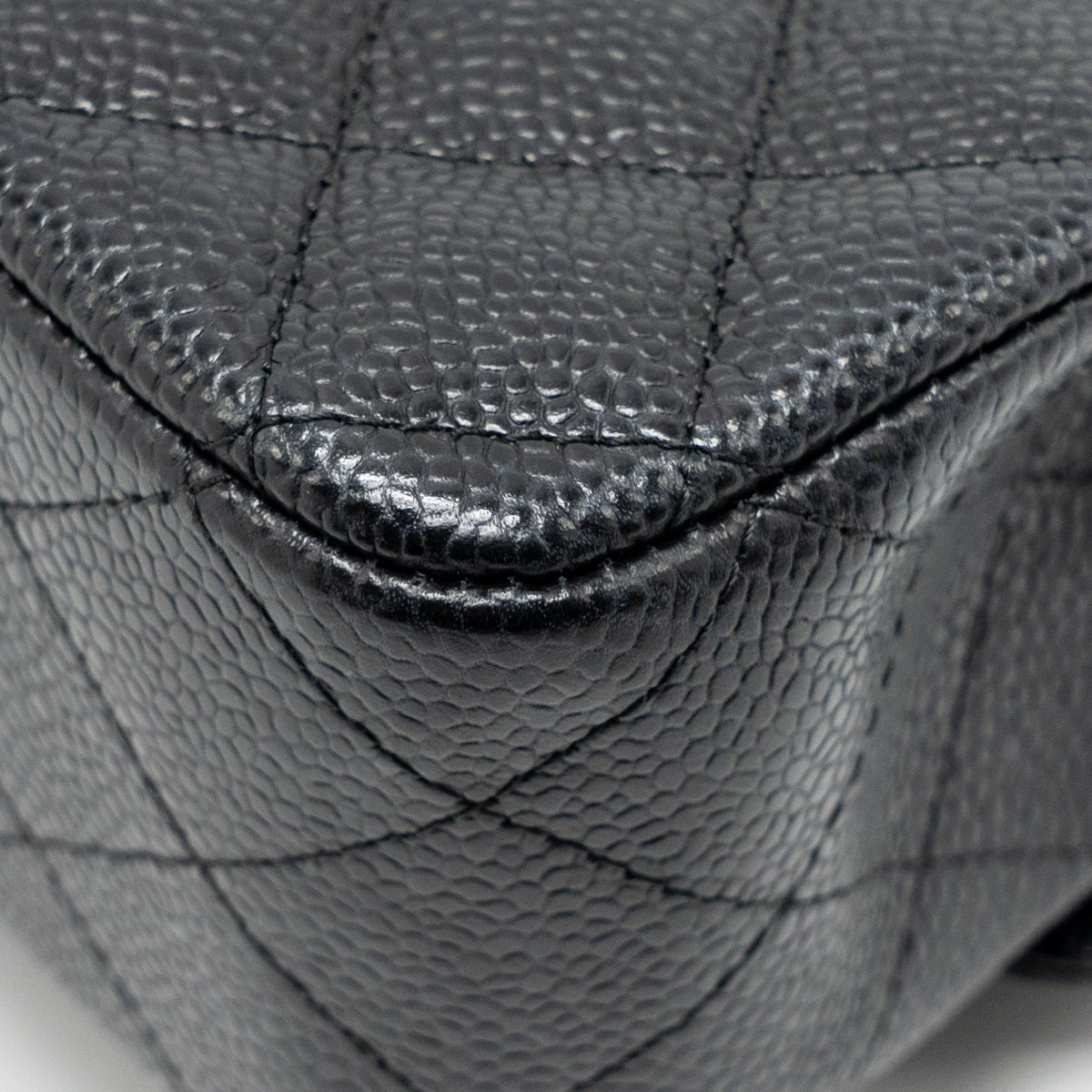 CHANEL MEDIUM CLASSIC DOUBLE FLAP BAG CAVIAR BLACK SHW