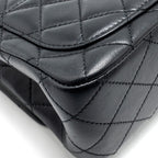 CHANEL CAMELLIA ADJUSTABLE CHAIN MINI SQUARE FLAP BAG LAMBSKIN BLACK GHW (MICROCHIP)