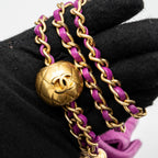 CHANEL PEARL CRUSH MINI RECTANGULAR FLAP BAG LAMBSKIN PURPLE GHW