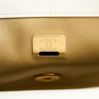 CHANEL PEARL CRUSH MINI RECTANGULAR LAMBSKIN WHITE GHW (MICROCHIP)