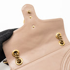 GUCCI MEDIUM GG MARMONT SHOULDER BAG CALFSKIN DARK BEIGE GHW