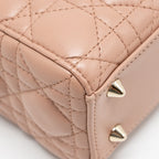 DIOR SMALL LADY DIOR LAMBSKIN DARK PINK LGHW