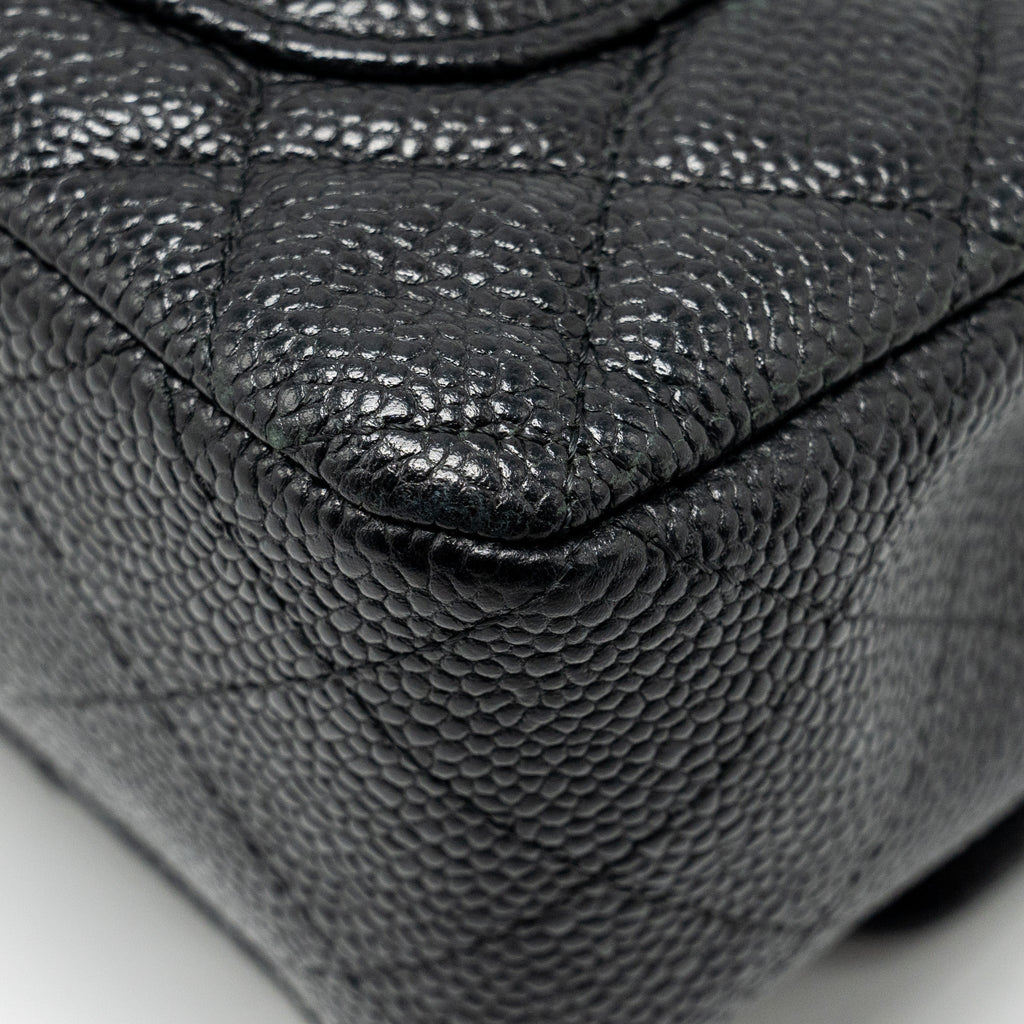 CHANEL MINI RECTANGULAR FLAP BAG CAVIAR BLACK SHW