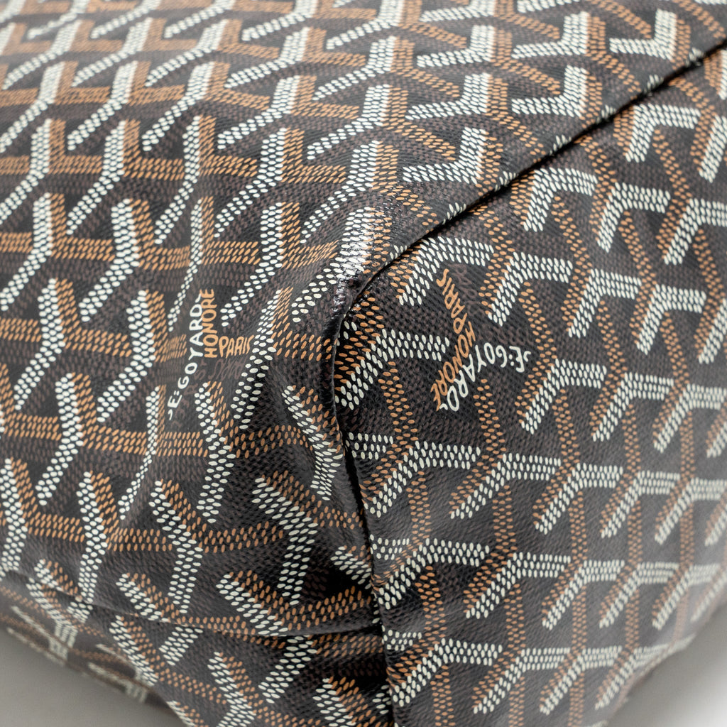 GOYARD BOHEME HOBO BAG GOYARDINE CANVAS/CALFSKIN BLACK/BROWN SHW