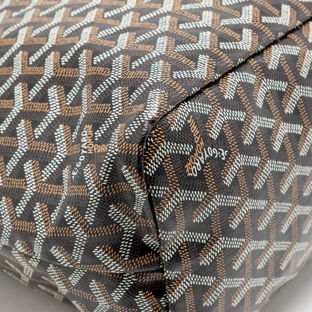 GOYARD BOHEME HOBO BAG GOYARDINE CANVAS/CALFSKIN BLACK/BROWN SHW