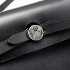 Hermes herbag 31 zip bag canvas/Hunter leather black SHW