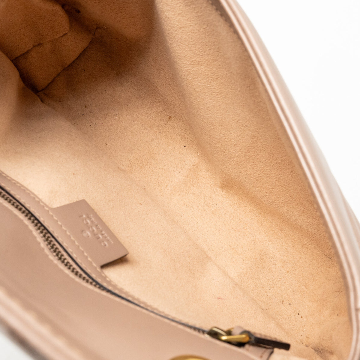 GUCCI MEDIUM GG MARMONT SHOULDER BAG CALFSKIN DARK BEIGE GHW